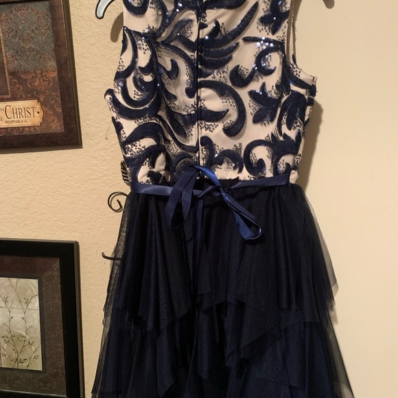 Elegant Dress with Shimmery Sweater - Picture 4 of 7